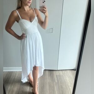 BCBGMaxAzria White Annamae High Low Dress